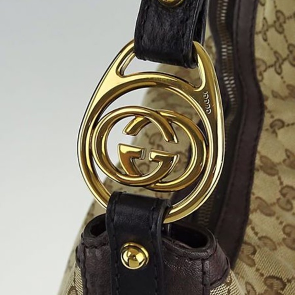 ❤️SOLD❤️ Authentic Gucci Interlocking GG Canvas Hobo - Picture 4 of 8